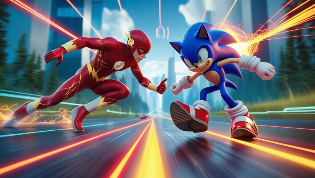 Leonardo_Phoenix_10_An_epic_race_between_The_Flash_from_DC_Com_3-1024x579 ⚡Flash vs Sonic: Quem é o Ser Mais Rápido do Multiverso Nerd? 🌀🦔